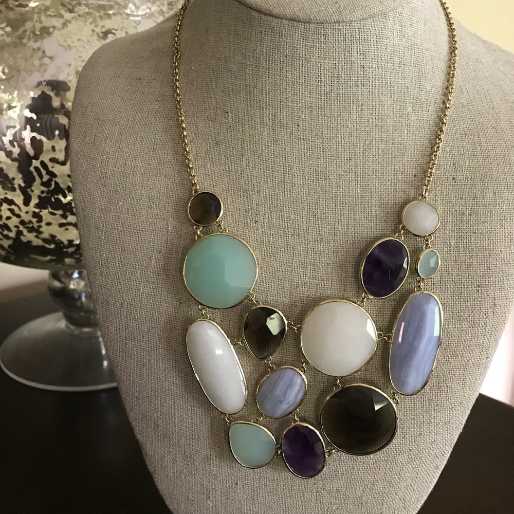 Stella and Dot multi-stoned bib necklace